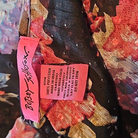 Betsey Johnson Black Floral Ruffle Sleeve Maxi Duster - Picture 8 of 8